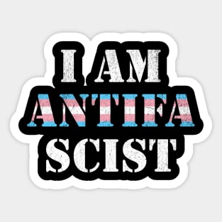 I Am Anti Fascist Transgender Pride Flag Political Equality Activism Sticker